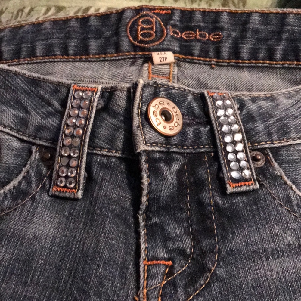 Bebe jean cutout shorts size 27